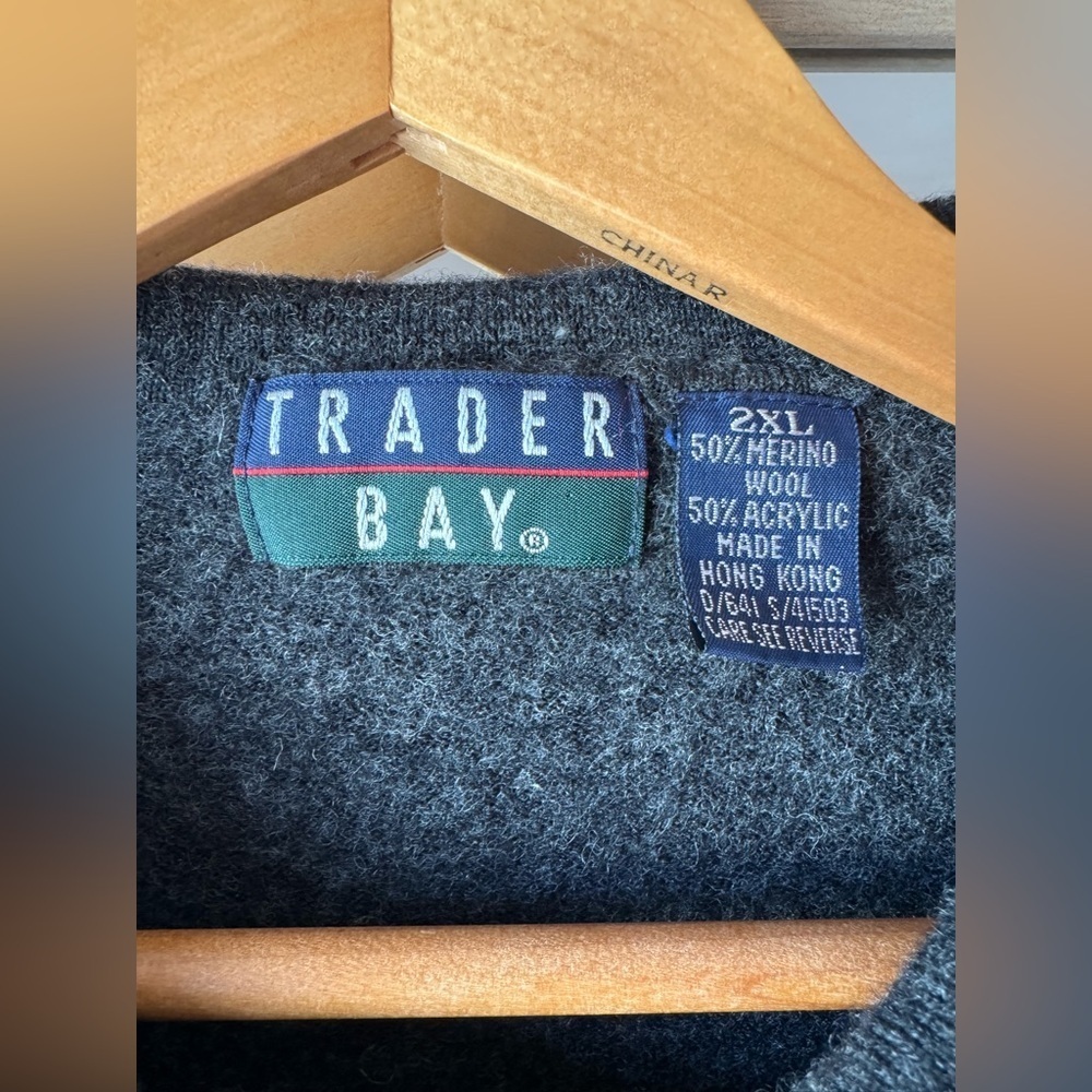 Trader Bay Collared Merino Wool blend Henley Top XL - Picture 5 of 6